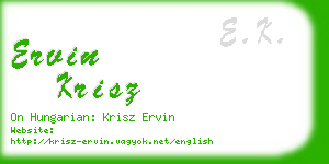 ervin krisz business card